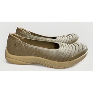 BZEES Legato Sparkling Taupe Slip On Comfort Orthopedic Loafers Women's Size 8M